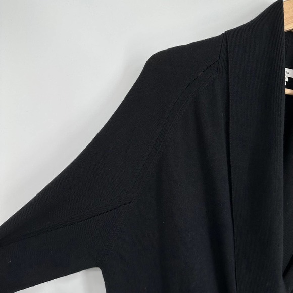 REISS Blanche Wrap Neck Jumper Draped Surplice Wrap Sweater, Black - Picture 9 of 16